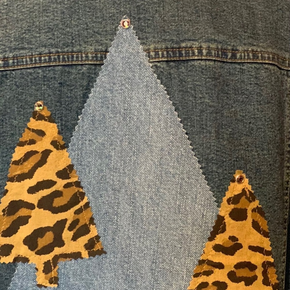 Upcycled Vintage Christmas Denim Gypsy Boho Ooak - Picture 7 of 7